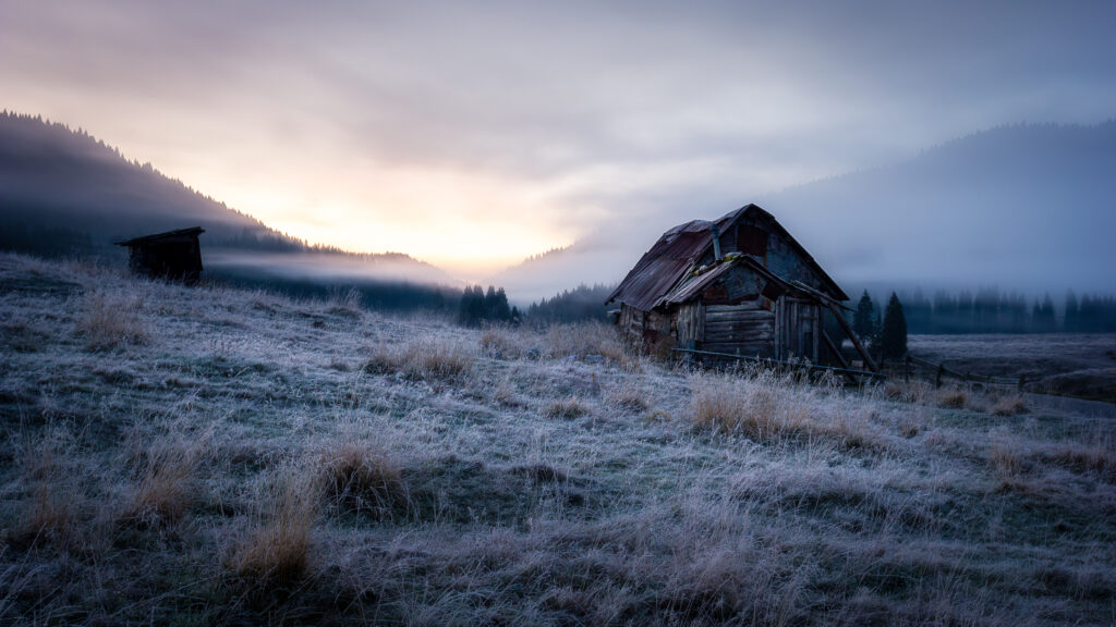 Frost on the plains of Marcesina Highlands of Asiago