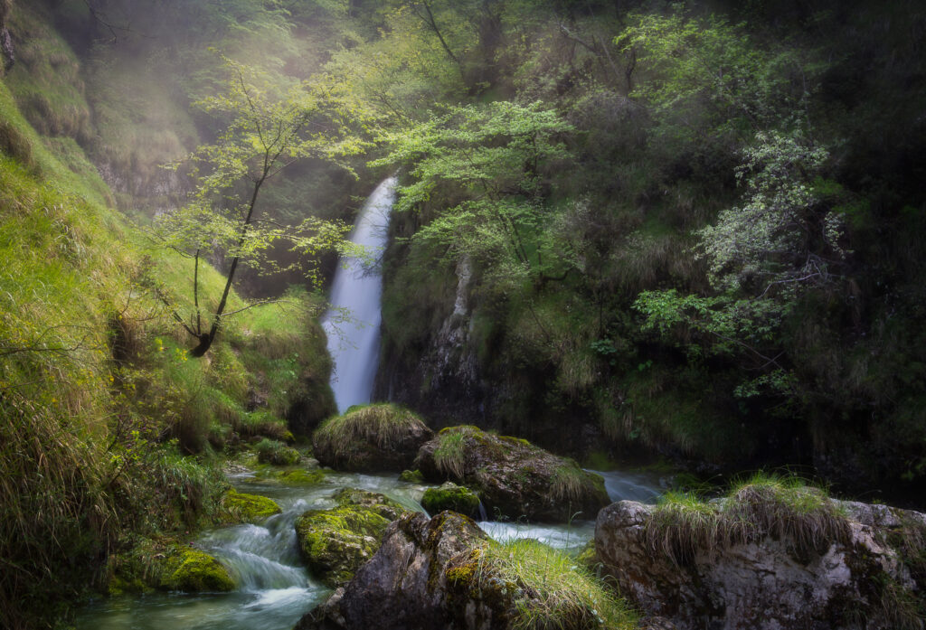 Upper Civetta waterfall Trento Italy